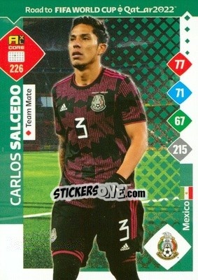 Sticker Carlos Salcedo - Road to FIFA World Cup Qatar 2022. Adrenalyn XL n. 226 - Panini