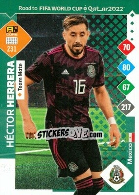 Sticker Héctor Herrera - Road to FIFA World Cup Qatar 2022. Adrenalyn XL n. 231 - Panini
