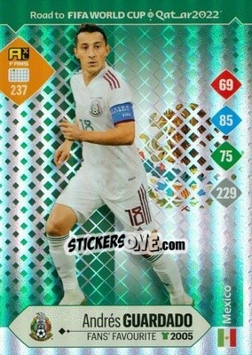 Sticker Andrés Guardado - Road to FIFA World Cup Qatar 2022. Adrenalyn XL n. 237 - Panini