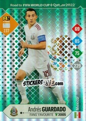 Figurina Andrés Guardado - Road to FIFA World Cup Qatar 2022. Adrenalyn XL - Panini