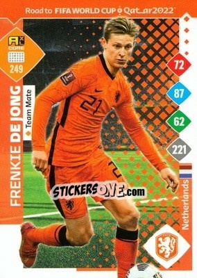 Sticker Frenkie de Jong - Road to FIFA World Cup Qatar 2022. Adrenalyn XL n. 249 - Panini