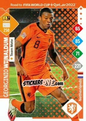 Sticker Georginio Wijnaldum - Road to FIFA World Cup Qatar 2022. Adrenalyn XL n. 250 - Panini
