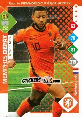 Figurina Memphis Depay - Road to FIFA World Cup Qatar 2022. Adrenalyn XL - Panini