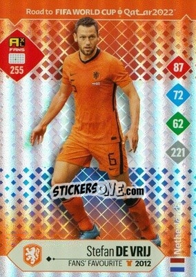 Sticker Stefan de Vrij - Road to FIFA World Cup Qatar 2022. Adrenalyn XL n. 255 - Panini