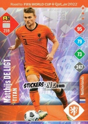 Sticker Matthijs de Ligt - Road to FIFA World Cup Qatar 2022. Adrenalyn XL n. 259 - Panini