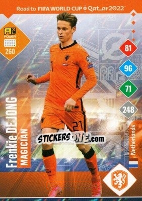 Sticker Frenkie de Jong - Road to FIFA World Cup Qatar 2022. Adrenalyn XL n. 260 - Panini