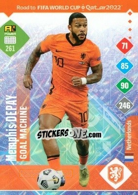 Sticker Memphis Depay - Road to FIFA World Cup Qatar 2022. Adrenalyn XL n. 261 - Panini
