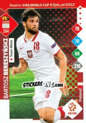 Sticker Bartosz Bereszynski - Road to FIFA World Cup Qatar 2022. Adrenalyn XL - Panini