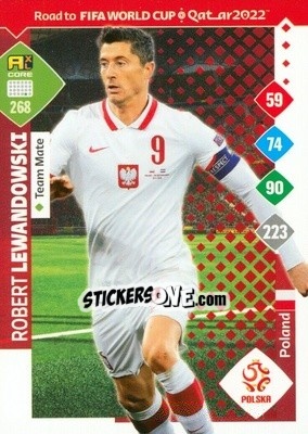 Sticker Robert Lewandowski - Road to FIFA World Cup Qatar 2022. Adrenalyn XL n. 268 - Panini