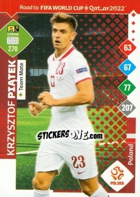 Sticker Krzysztof Piatek - Road to FIFA World Cup Qatar 2022. Adrenalyn XL n. 270 - Panini