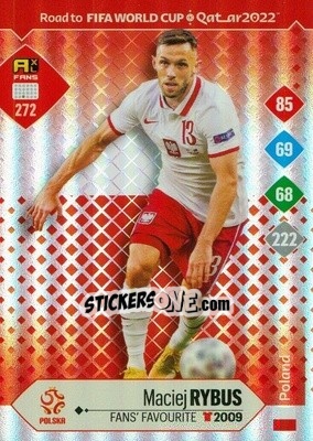 Sticker Maciej Rybus - Road to FIFA World Cup Qatar 2022. Adrenalyn XL n. 272 - Panini