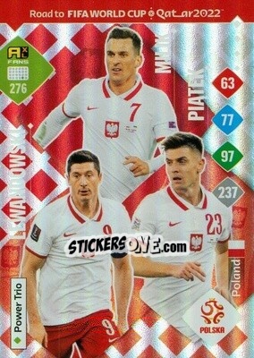 Sticker Lewandowski / Milik / Piatek - Road to FIFA World Cup Qatar 2022. Adrenalyn XL n. 276 - Panini