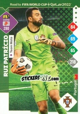 Sticker Rui Patrício - Road to FIFA World Cup Qatar 2022. Adrenalyn XL n. 280 - Panini