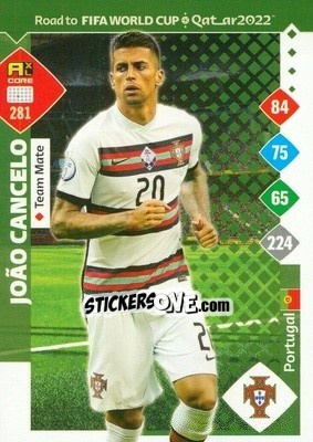 Sticker Joao Cancelo - Road to FIFA World Cup Qatar 2022. Adrenalyn XL n. 281 - Panini