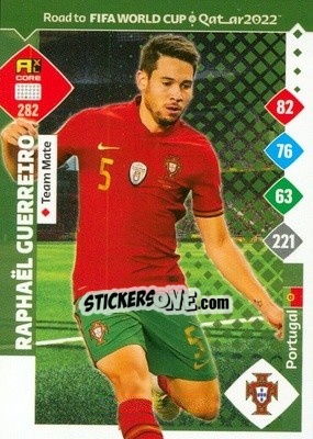 Sticker Raphael Guerreiro - Road to FIFA World Cup Qatar 2022. Adrenalyn XL n. 282 - Panini