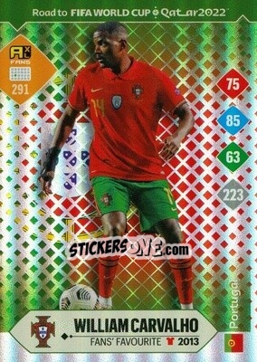 Sticker William Carvalho - Road to FIFA World Cup Qatar 2022. Adrenalyn XL n. 291 - Panini