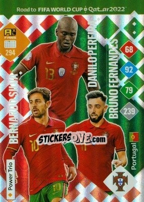 Sticker B. Silva / D. Pereira / B. Fernandes - Road to FIFA World Cup Qatar 2022. Adrenalyn XL n. 294 - Panini