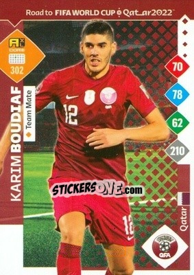 Sticker Karim Boudiaf - Road to FIFA World Cup Qatar 2022. Adrenalyn XL n. 302 - Panini