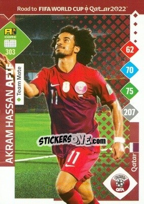 Sticker Akram Hassan Afif - Road to FIFA World Cup Qatar 2022. Adrenalyn XL n. 303 - Panini