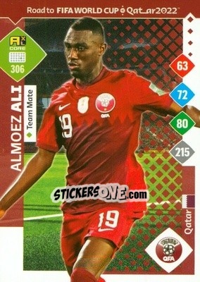 Sticker Almoez Ali - Road to FIFA World Cup Qatar 2022. Adrenalyn XL n. 306 - Panini