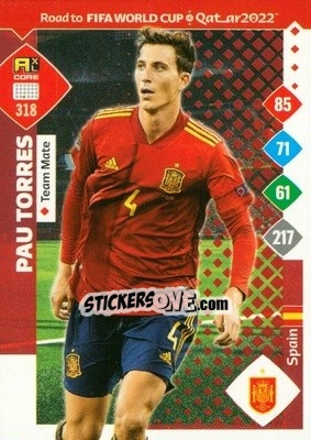 Sticker Pau Torres - Road to FIFA World Cup Qatar 2022. Adrenalyn XL n. 318 - Panini