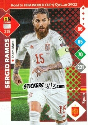 Sticker Sergio Ramos - Road to FIFA World Cup Qatar 2022. Adrenalyn XL n. 319 - Panini