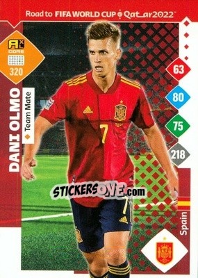 Sticker Dani Olmo - Road to FIFA World Cup Qatar 2022. Adrenalyn XL n. 320 - Panini