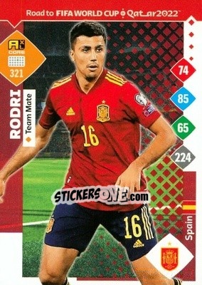 Sticker Rodri - Road to FIFA World Cup Qatar 2022. Adrenalyn XL - Panini