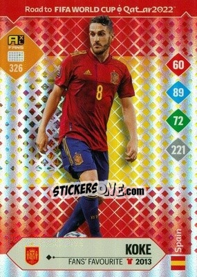 Sticker Koke - Road to FIFA World Cup Qatar 2022. Adrenalyn XL n. 326 - Panini