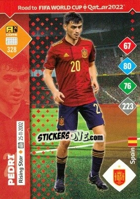 Sticker Pedri - Road to FIFA World Cup Qatar 2022. Adrenalyn XL n. 328 - Panini