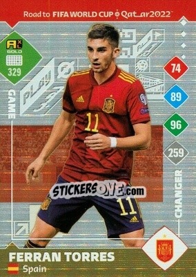 Sticker Ferran Torres - Road to FIFA World Cup Qatar 2022. Adrenalyn XL n. 329 - Panini