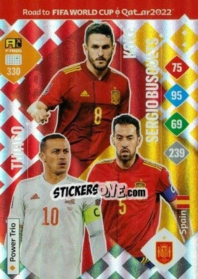Sticker Koke / Sergio Busquets / Thiago - Road to FIFA World Cup Qatar 2022. Adrenalyn XL n. 330 - Panini