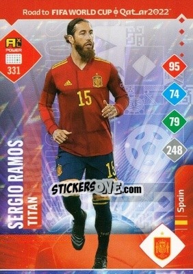 Sticker Sergio Ramos - Road to FIFA World Cup Qatar 2022. Adrenalyn XL n. 331 - Panini
