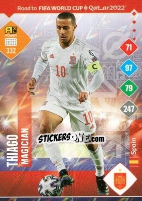 Sticker Thiago Alcántara - Road to FIFA World Cup Qatar 2022. Adrenalyn XL n. 332 - Panini