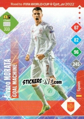 Sticker Álvaro Morata - Road to FIFA World Cup Qatar 2022. Adrenalyn XL n. 333 - Panini