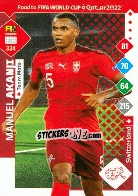 Sticker Manuel Akanji - Road to FIFA World Cup Qatar 2022. Adrenalyn XL - Panini