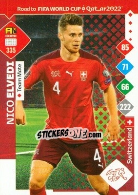 Figurina Nico Elvedi - Road to FIFA World Cup Qatar 2022. Adrenalyn XL - Panini