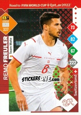 Figurina Remo Freuler - Road to FIFA World Cup Qatar 2022. Adrenalyn XL - Panini