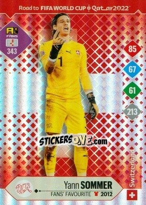 Sticker Yann Sommer - Road to FIFA World Cup Qatar 2022. Adrenalyn XL n. 343 - Panini