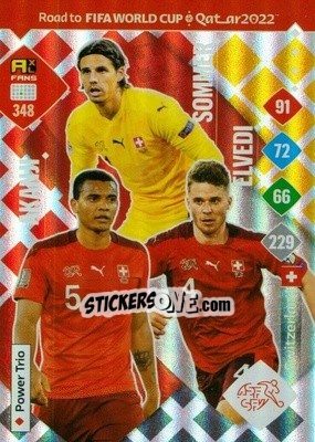 Sticker Sommer / Elvedi / Akanji - Road to FIFA World Cup Qatar 2022. Adrenalyn XL n. 348 - Panini