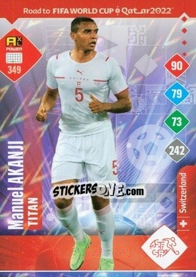 Sticker Manuel Akanji - Road to FIFA World Cup Qatar 2022. Adrenalyn XL n. 349 - Panini