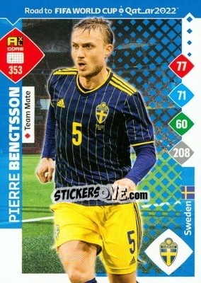 Sticker Pierre Bengtsson - Road to FIFA World Cup Qatar 2022. Adrenalyn XL n. 353 - Panini