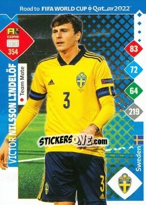 Sticker Victor Nilsson Lindelöf - Road to FIFA World Cup Qatar 2022. Adrenalyn XL n. 354 - Panini