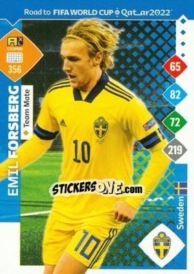 Sticker Emil Forsberg - Road to FIFA World Cup Qatar 2022. Adrenalyn XL n. 356 - Panini