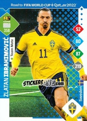 Sticker Zlatan Ibrahimovic - Road to FIFA World Cup Qatar 2022. Adrenalyn XL n. 358 - Panini