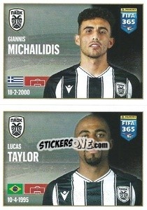 Sticker Giannis Michailidis / Lucas Taylor - FIFA 365 2022 - Panini