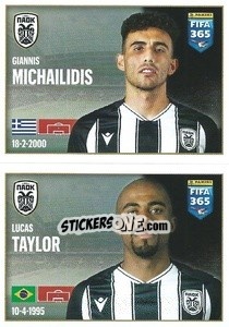 Sticker Giannis Michailidis / Lucas Taylor - FIFA 365 2022 n. 231 - Panini