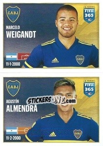 Figurina Marcelo Weigandt / Agustín Almendra - FIFA 365 2022 - Panini