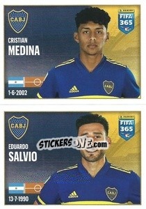 Cromo Cristian Medina / Eduardo Salvio - FIFA 365 2022 - Panini