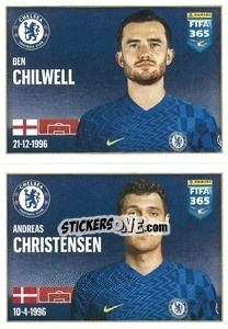 Sticker Ben Chilwell / Andreas Christensen - FIFA 365 2022 n. 36 - Panini
